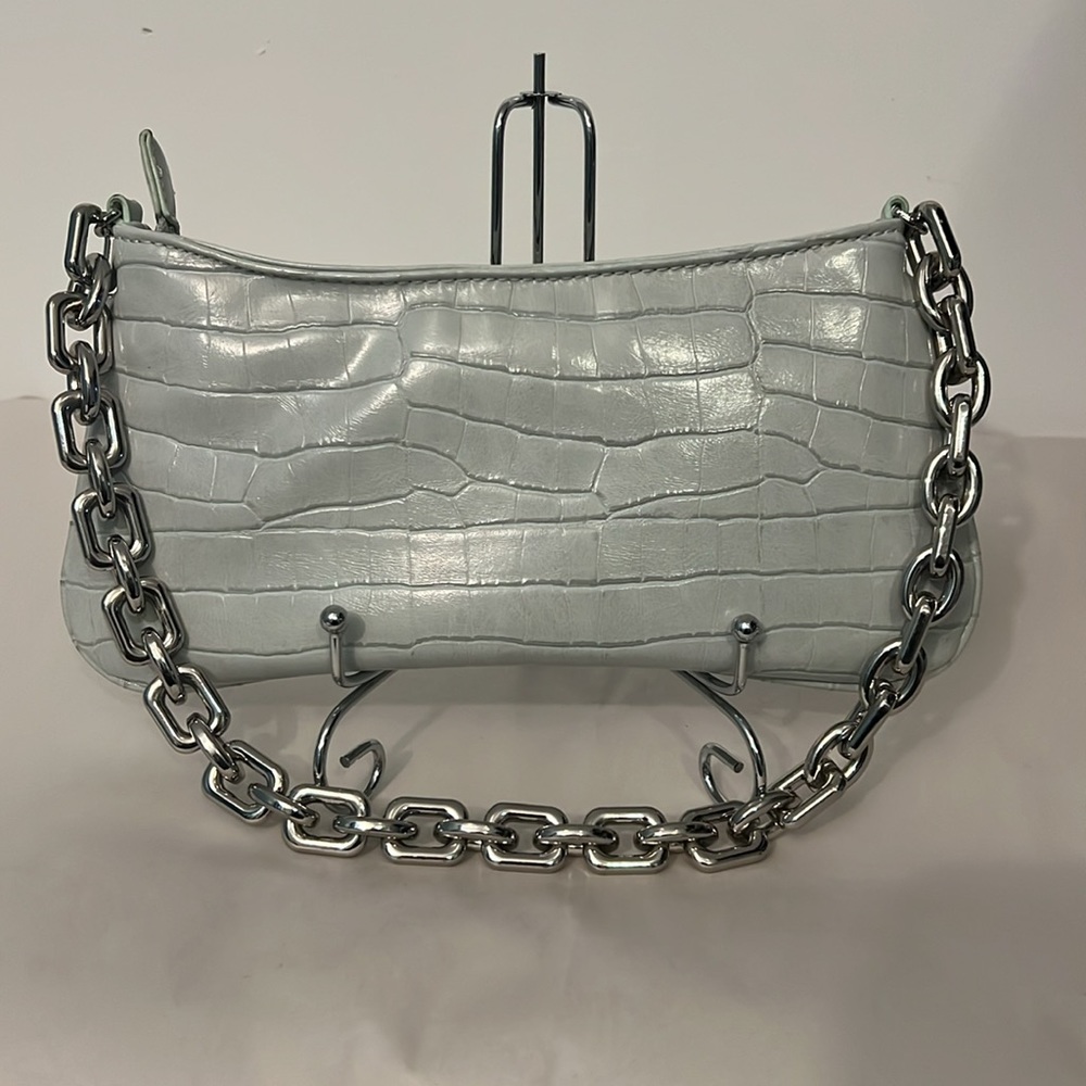ZARA small shoulder bag, leather light blue